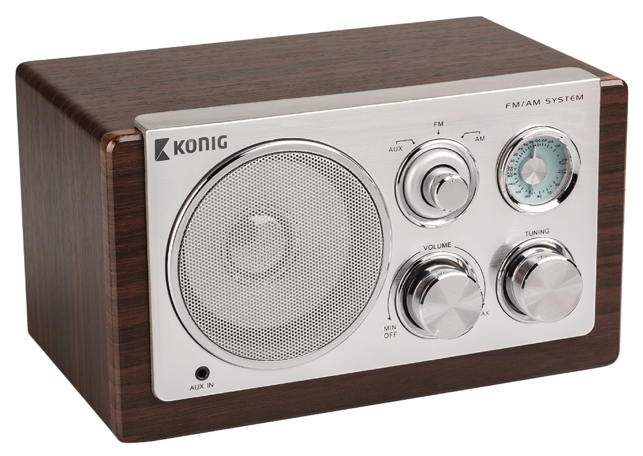 Radio da tavolo portatile a batterie Retrò Konig Electronics HAV-TR1000  marrone 3W