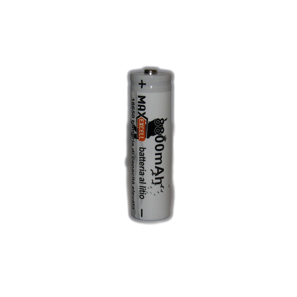 Batteria ricaricabile Litio 18650 Li-ion MaxExcell 8800mAh 3,7/4,2V alta  capacità