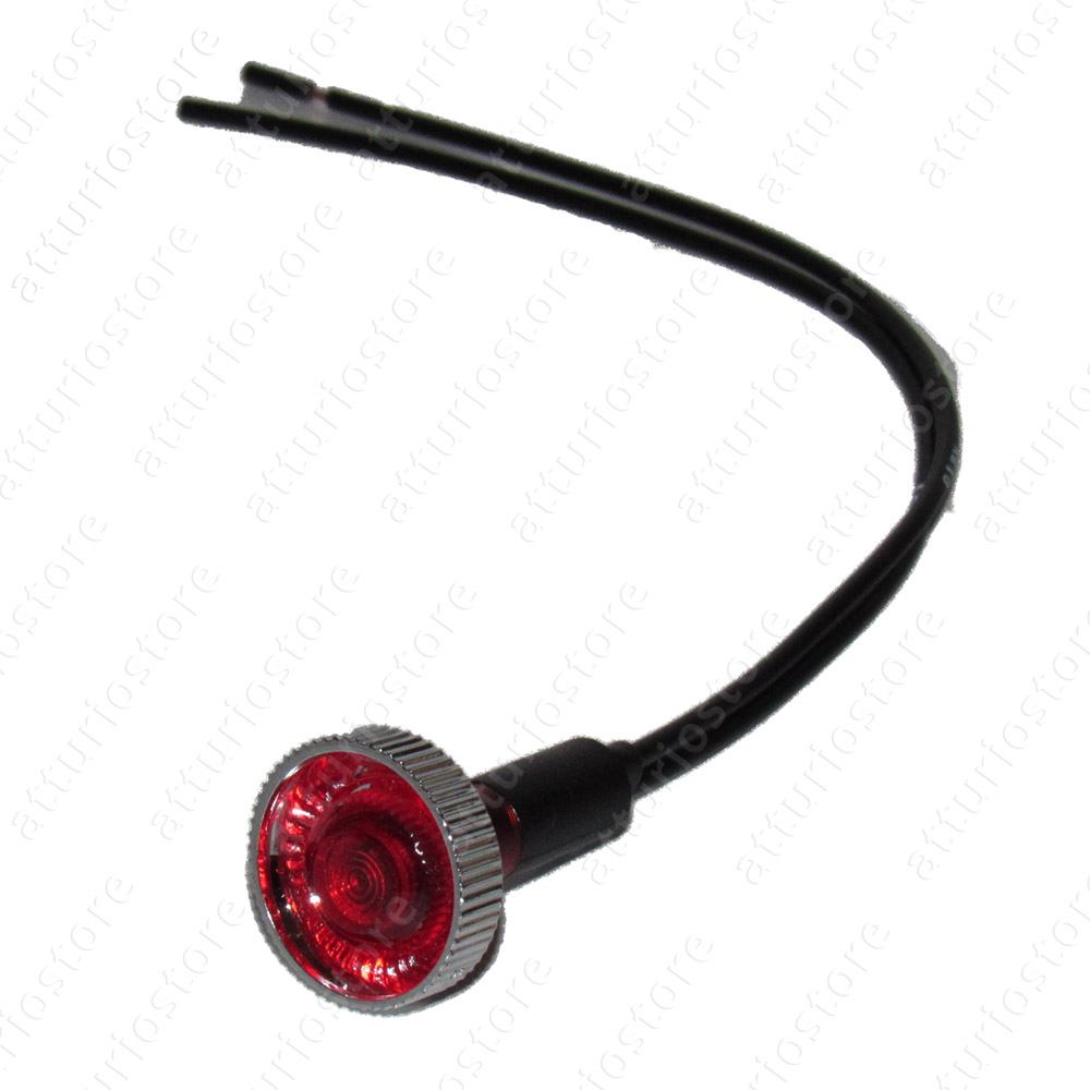 Spia 12V da pannello Ø10mm colore rosso lampadina inclusa cavi volanti  indicatore