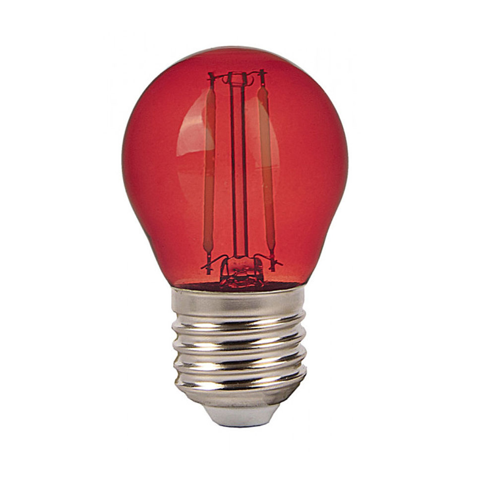 Lampadina colorata LED filamento rosso 2W E27 bulbo G45 VT-2132 V