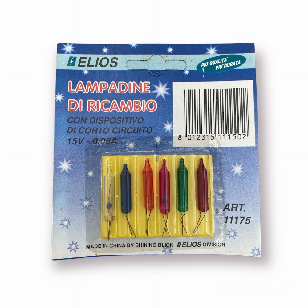 Elios 11175 Confezione 6 Pisellini Di Ricambio Multicolore Con Dispositivo Di Corto Circuito 15v 0,08a