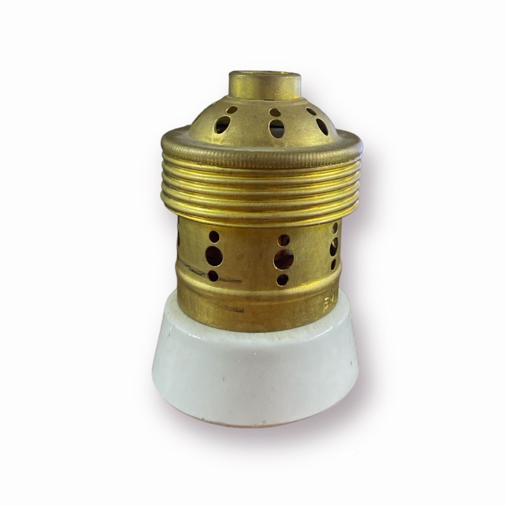 Porta lampada in ceramica e ottone E 40 H95mm Ø65mm